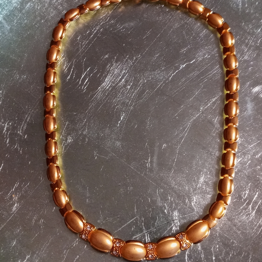 USED Goldtone & Rhinestone Necklace